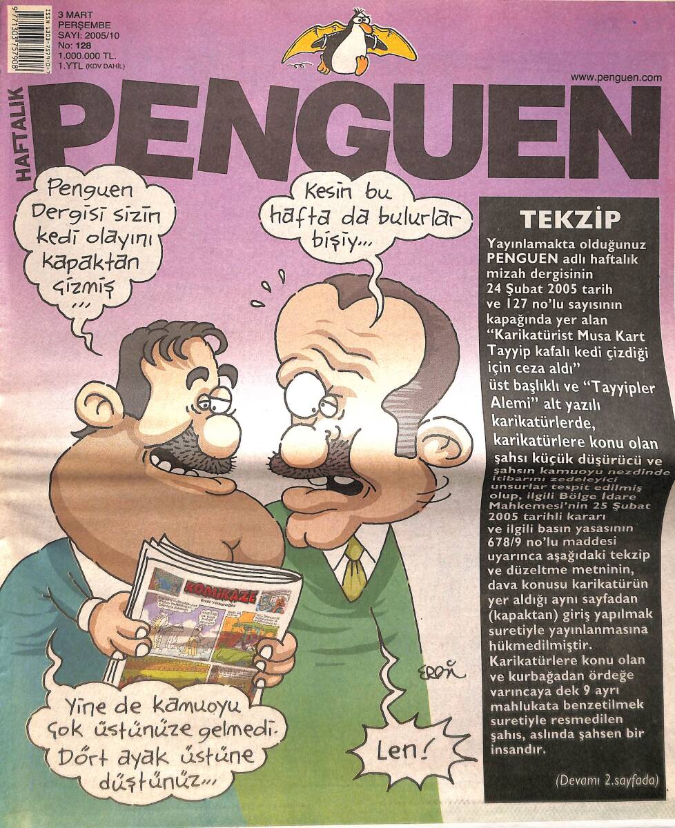 Penguen Mizah Dergisi 3 Mart 2005 No: 128 NDR98489 - 1