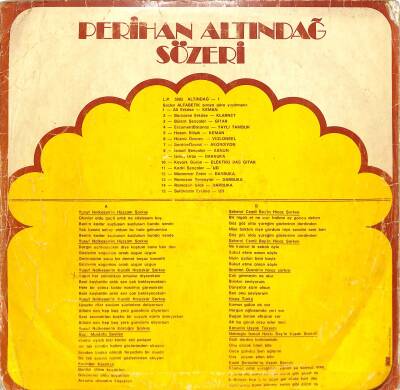 Perihan Altındağ Sözeri (1976) - Altındağ 1 LP (107) PLK20404 - 2