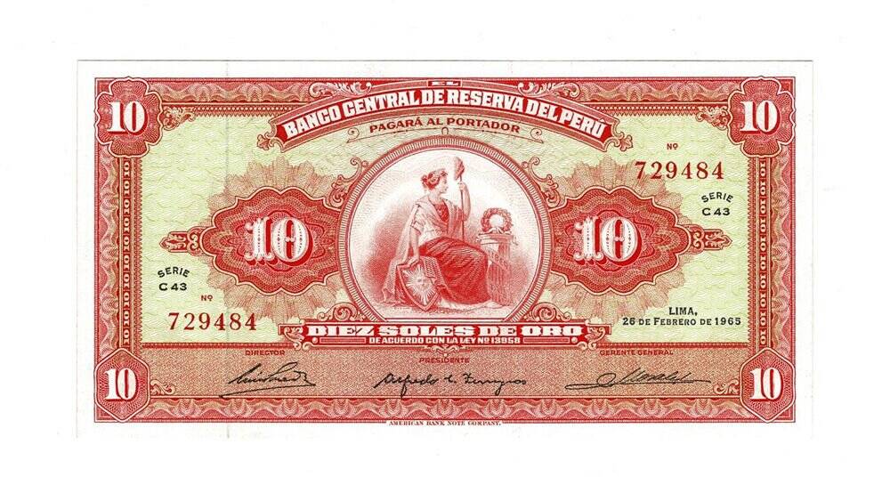 Peru 10 Soles 1965 ÇİL YKP6485 - 1