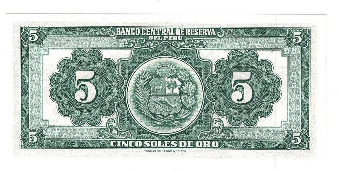 Peru 5 Soles 1960 ÇİL YKP6482 - 2