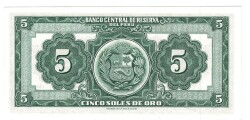 Peru 5 Soles 1960 ÇİL YKP6560 - 2