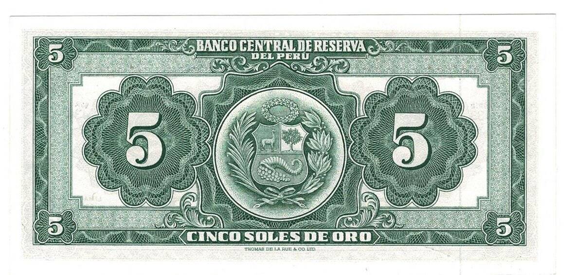 Peru 5 Soles 1960 ÇİL YKP6560 - 2