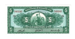 Peru 5 Soles 1960 - ÇİL YKP8996 - Gökçekoleksiyon
