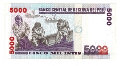Peru 5000 Intis 1988 ÇİL YKP8161 - 2