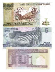 Peru/Kuzey Kore/İran Yabancı Kağıt Para Lotu ÇİL YKP8330 - 2