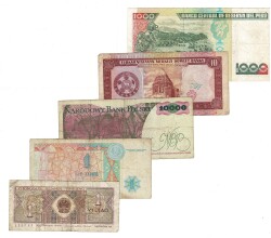 Peru/Türkmenistan/Kazakistan/Polonya/Çin Yabancı Kağıt Para Lotu Temiz/ÇT YKP8528 - 2