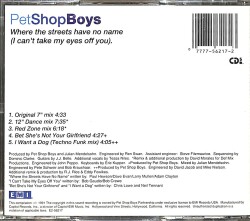 Pet Shop Boys - Where The Streets Have No Name (I Can't Take My Eyes Off You) CD (İkinci El) CD4283 - 2