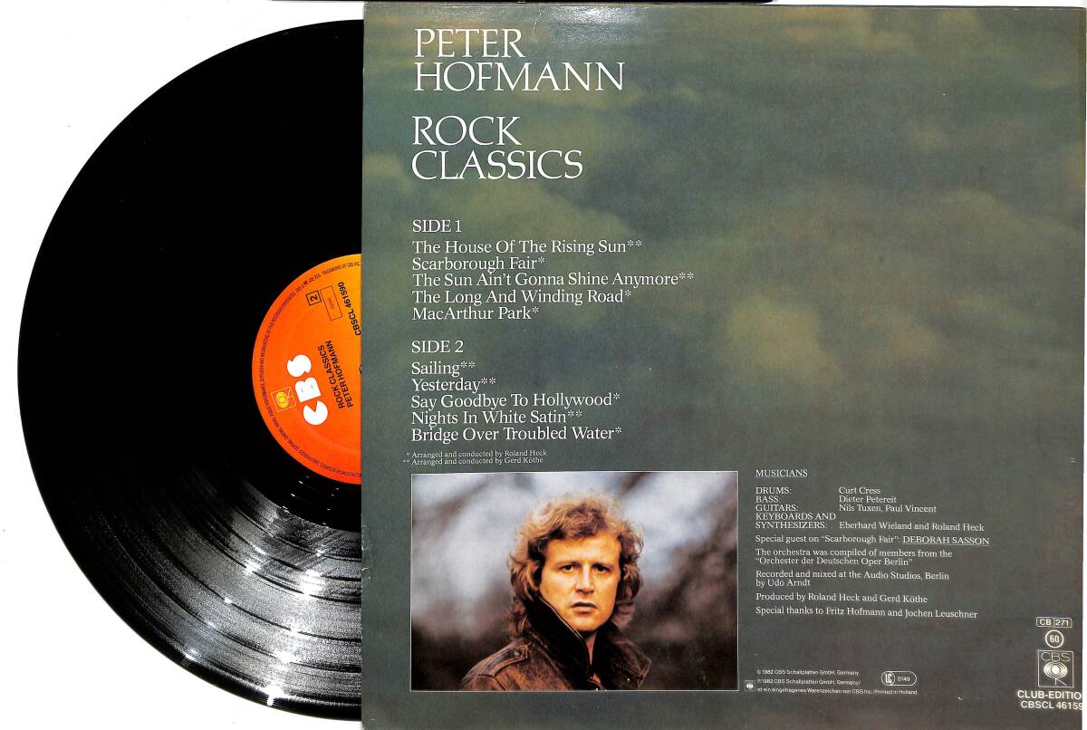 Peter Hofmann - Rock Classics (Hollanda Baskı) LP PLAK (10/8.5) PLK25949 - 2