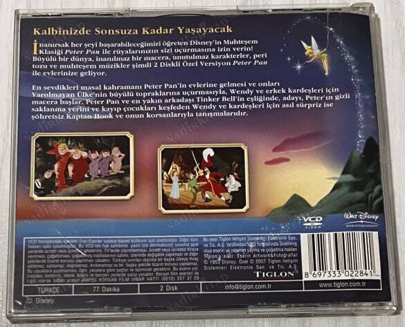 Peter Pan Özel Versiyon (1953 - 2007) Orjinal VCD Film ***ÇOK NADİR FİLM*** VCD28143 - 2