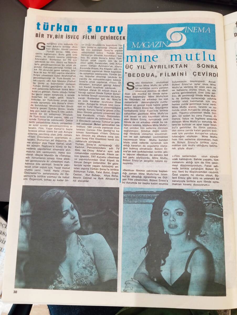 Pirelli Aylık Mecmua Sayı 186 - Mart 1980 - Ayla Algan - Türkan Şoray - Mine Mutlu - Filiz Akın - Emel Sayın NDR88045 - 2