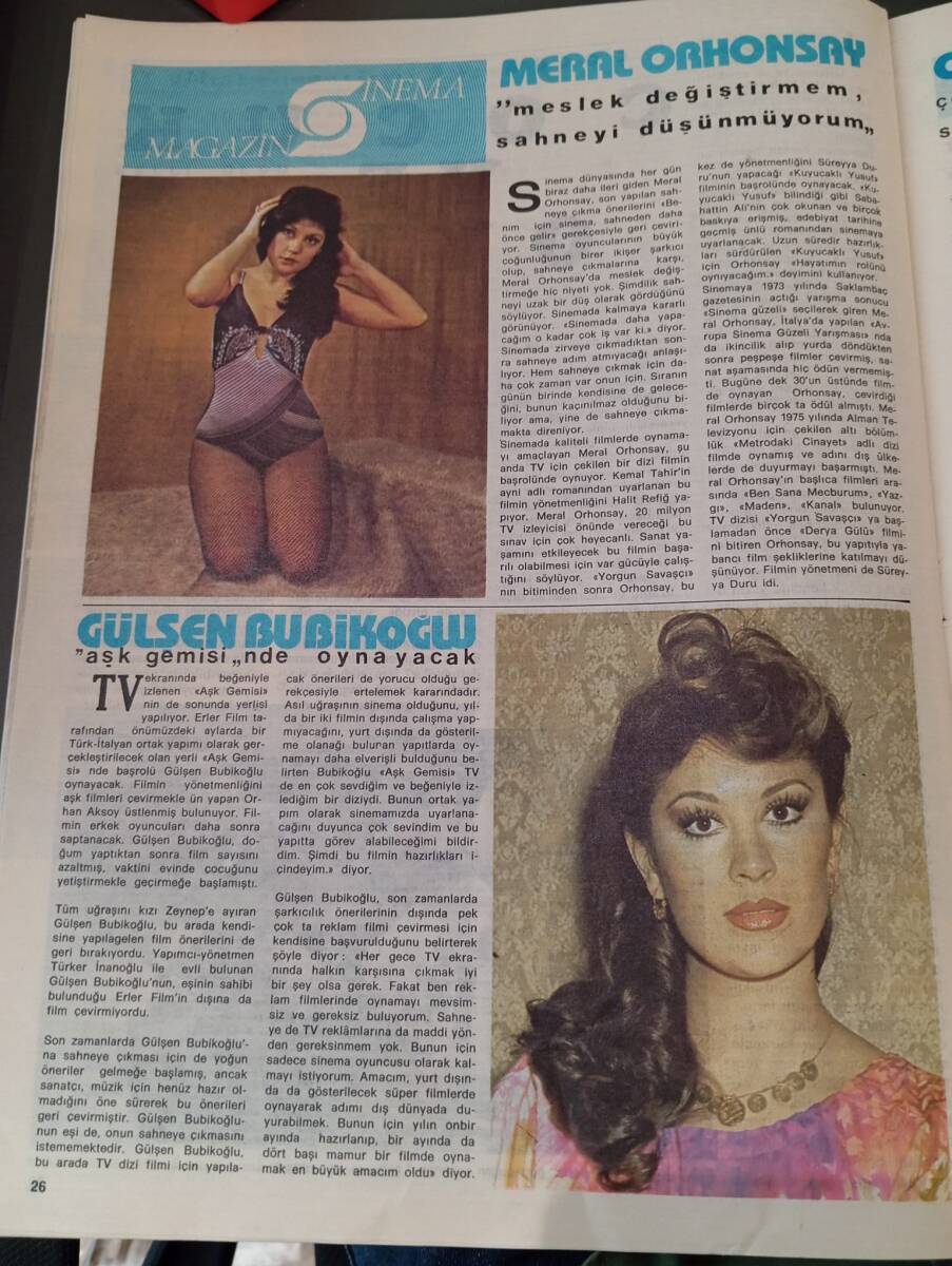 Pirelli Aylık Mecmua Sayı 188- Mayıs 1980 - Ajda Pekkan - Selma Güneri - Meral Orhonsay - Gülşen Bubikoğlu - Cüneyt Arkın - Esen Püsküllü NDR88043 - 2