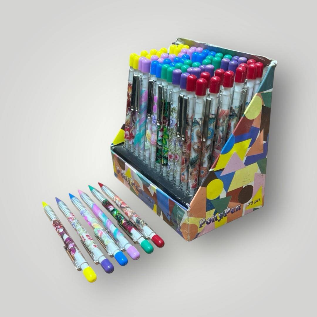 PonyPen 1990s Mekanik (ÇIT - ÇIT) Kurşun Kalem.6 Farklı Renk Lot. AOB4878 - 3