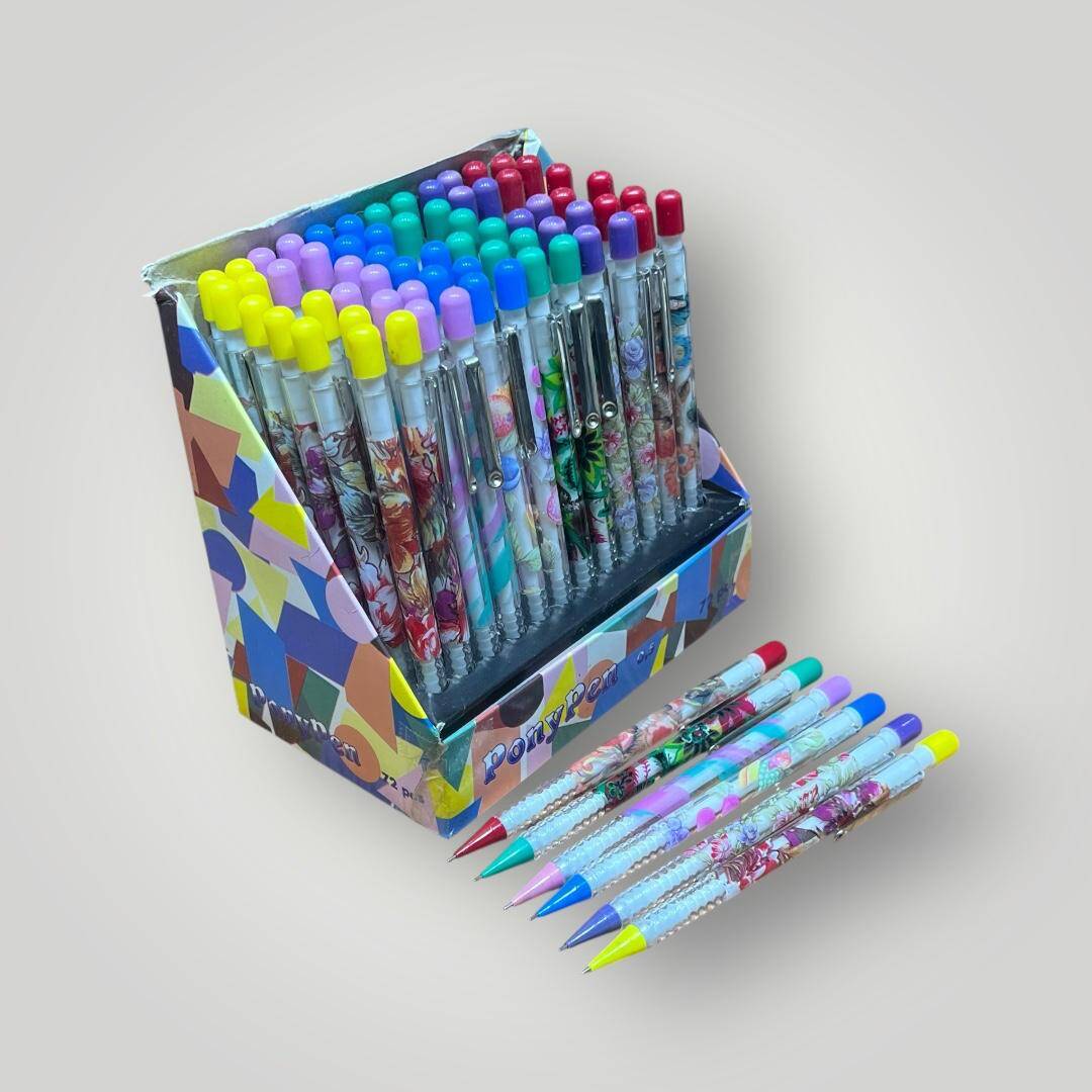 PonyPen 1990s Mekanik (ÇIT - ÇIT) Kurşun Kalem.6 Farklı Renk Lot. AOB4878 - 2