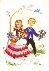 Pop art Bahar Temalı Kartpostal KRT18178 - Gökçekoleksiyon