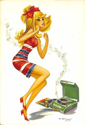 Pop Art Kadın Temalı Kartpostal KRT19106 - 1