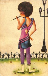 Pop Art Kadın Temalı Kartpostal KRT19107 - Gökçekoleksiyon