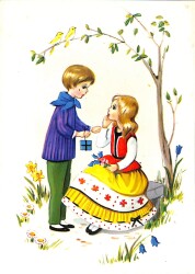 Pop Art Sevimli Çocuklar Kartpostal (Küçük Boy) KRT21550 - Gökçekoleksiyon