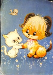 Pop Art Sevimli Kedi Temalı Büyük Boy Kartpostal KRT18881 - Gökçekoleksiyon