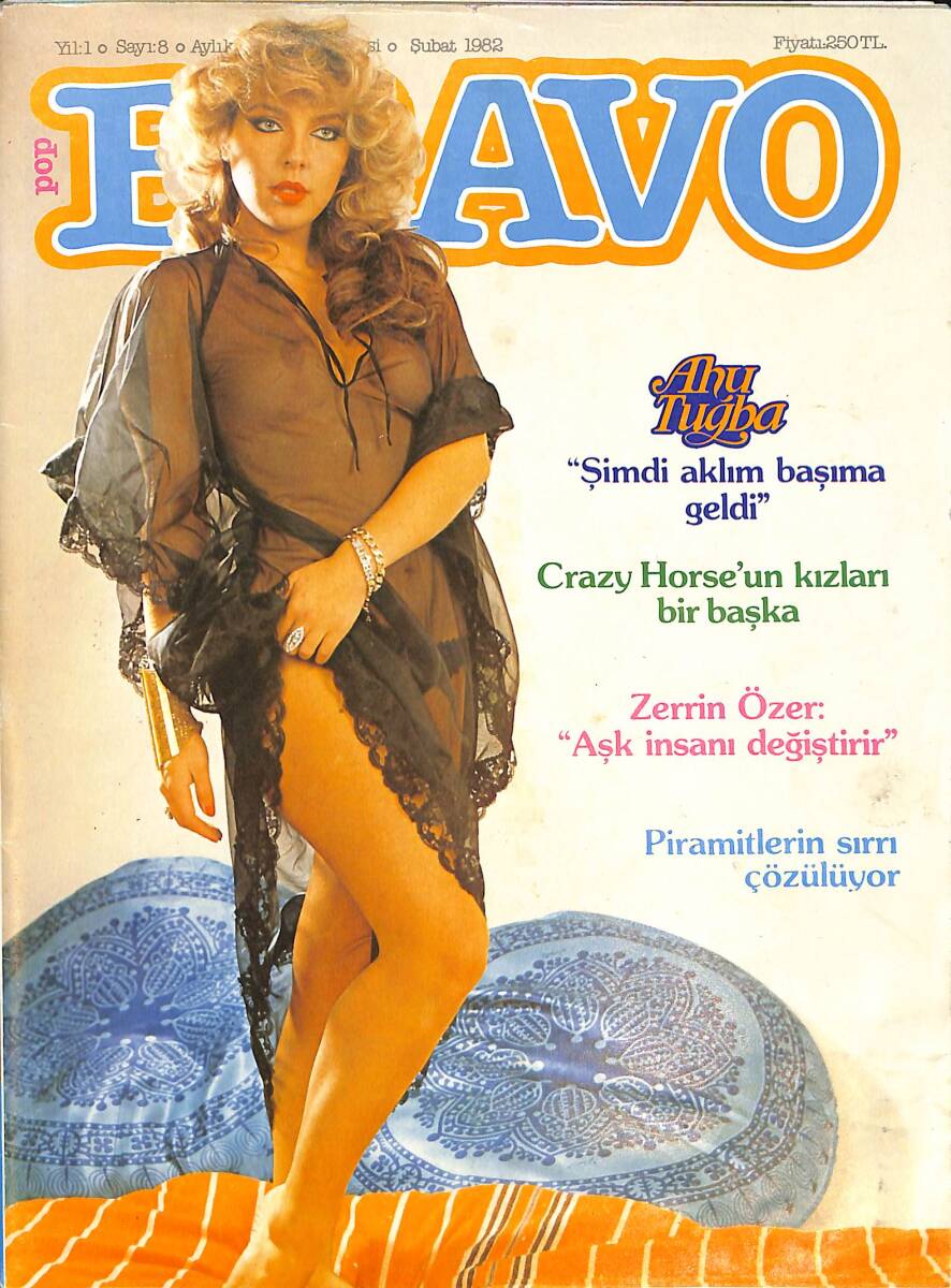 Pop Bravo Dergisi Şubat 1982 Sayı : 8 - Cüneyt Arkın : Evet Bana Kasıntı Cüneyt Derler Bazen -Ahu Tuğba ''Bana Çok Şey Verdiler Benden Çok Şey Aldılar NDR87726 - 1