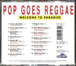 Pop Goes Reggae - Welcome To Paradise CD (İkinci El) CD4310 - 2