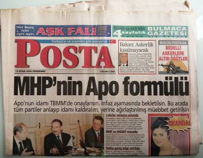 Posa Gazetesi 13 Ocak 2000 Sibel Cana 541 Milyara Patlayan Aşk Yalanı -GZ37959 - 1