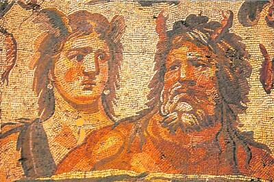 Poseidon (Tehtis Okyanus) Mozaiği Antakya Müzesi Kartpostal KRT12528 - 1