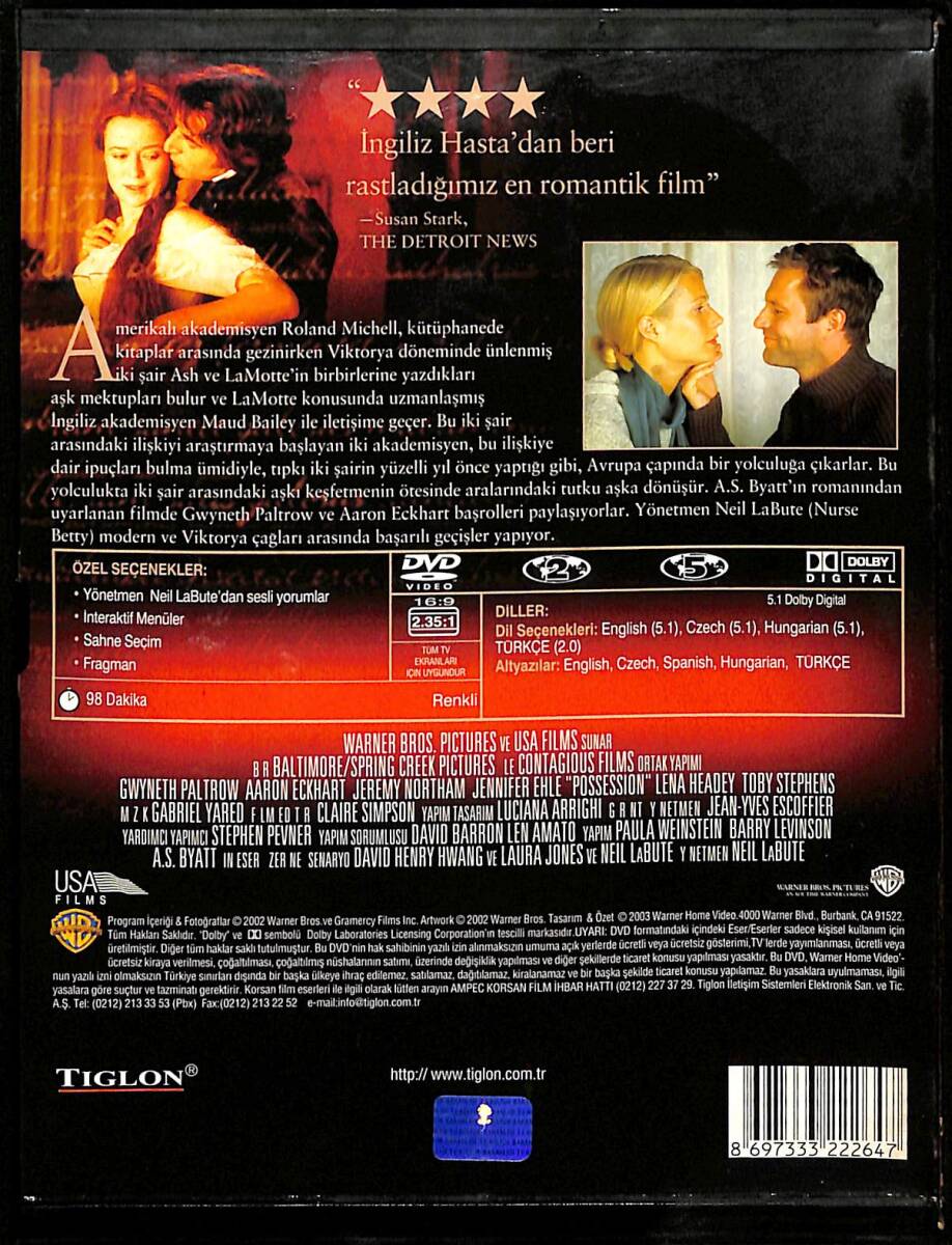 Possession - Tutku DVD Film (İkinci El) DVD2559 - 2