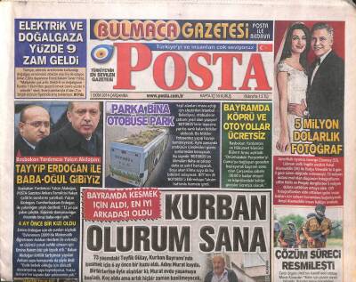Posta Gazetesi 1 Ekim 2014 - Melih Gökçeke Yumurtaya 10 Yıl Hapis İstemi GZ109785 - 1