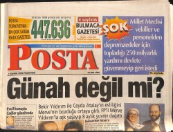 Posta Gazetesi 1 Kasım 1999 - İpekçi Suikastının Kilit İsmi Yalçın Özbey Yakalandı - Cumhurbaşkanı Demirel 76 Yaşına Giriyor GZ158116 - Gökçekoleksiyon