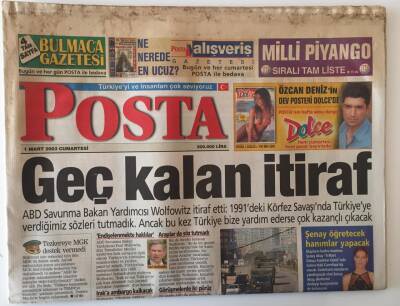 Posta Gazetesi 1 Mart 2003 - Beşiktaş Zaferini Kutladı Ünlü Sanatçılarda Davetliler Arasında Hülya Avşar , Demet Akalın ... GZ13838 - 2