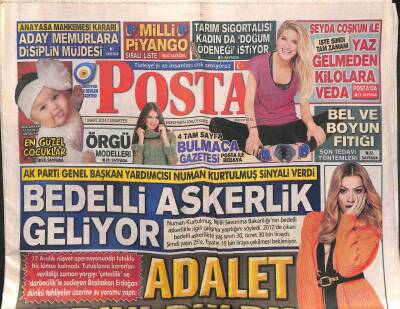 Posta Gazetesi 1 Mart 2014 - Ak Parti Genel Başkan Yardımcısı Numan Kurtulmuş Sinyali Verdi GZ106479 - 1