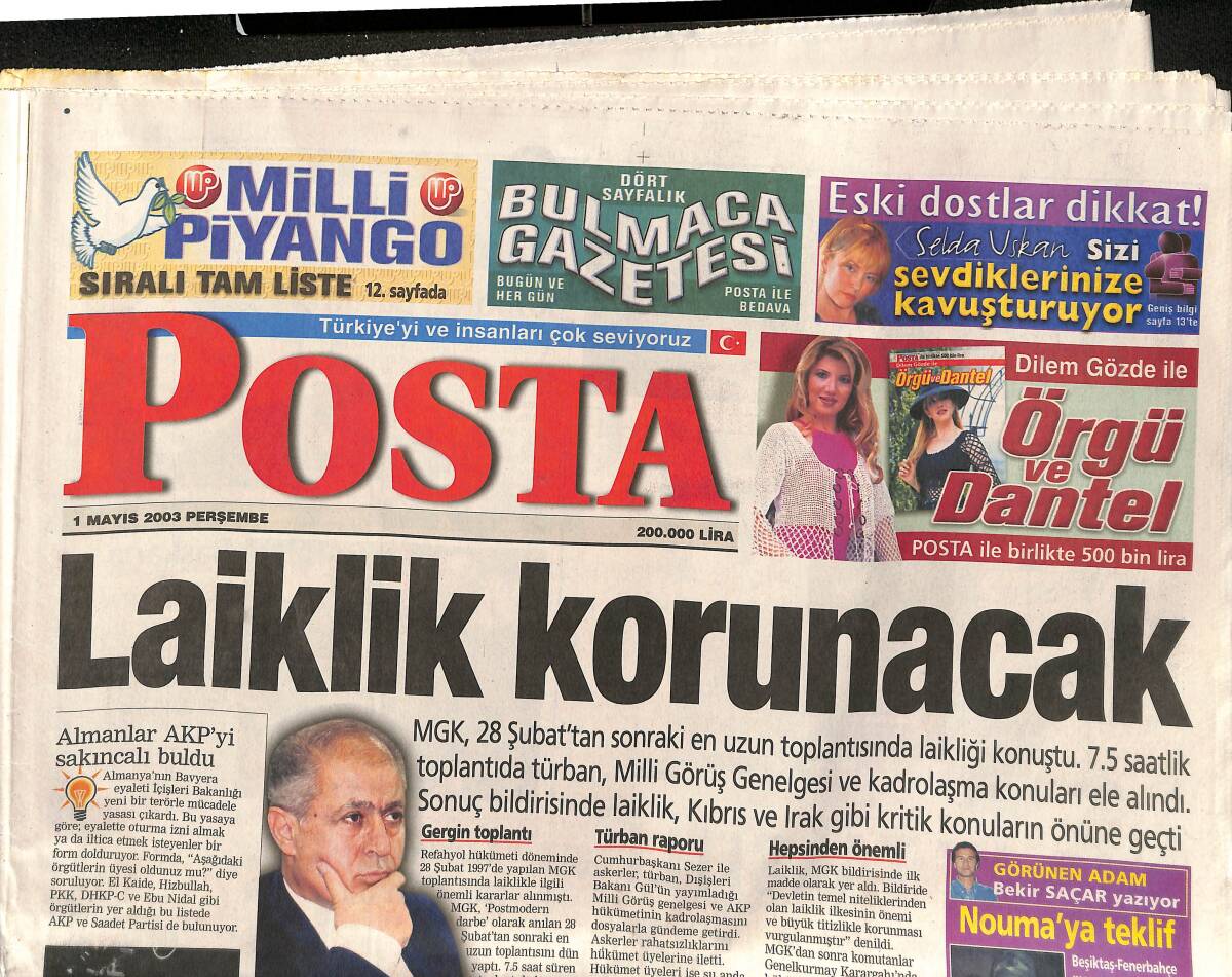 Posta Gazetesi 1 Mayıs 2003 - Entellerin ABD Kavgası - Nouma'ya Teklif GZ157297 - 1