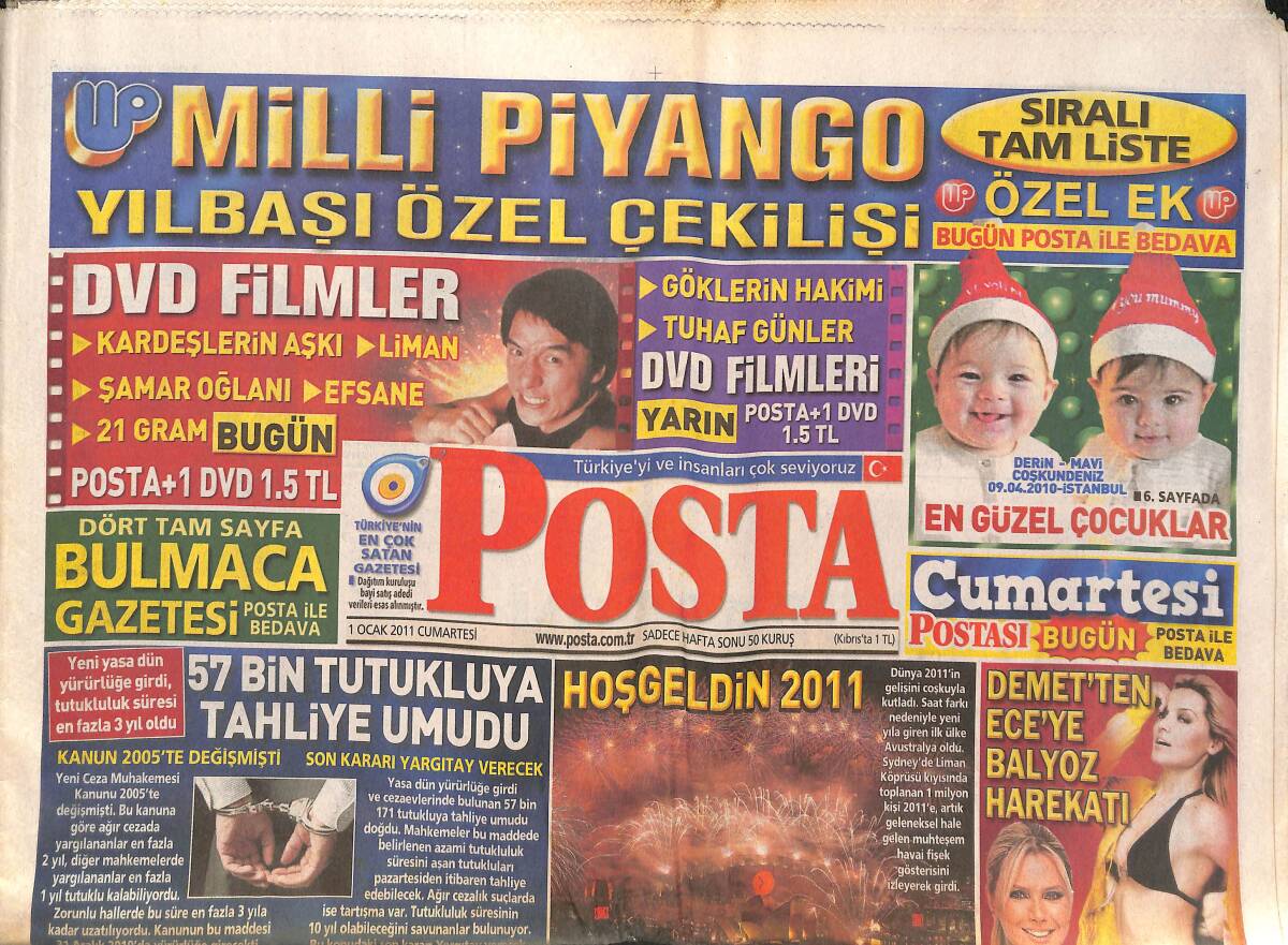 Posta Gazetesi 1 Ocak 2011 - Demet Akalın'dan Ece Erken'e Balyoz Harekatı - Obama'nın Tatili 1.5 Milyon Dolar GZ136748 - 1