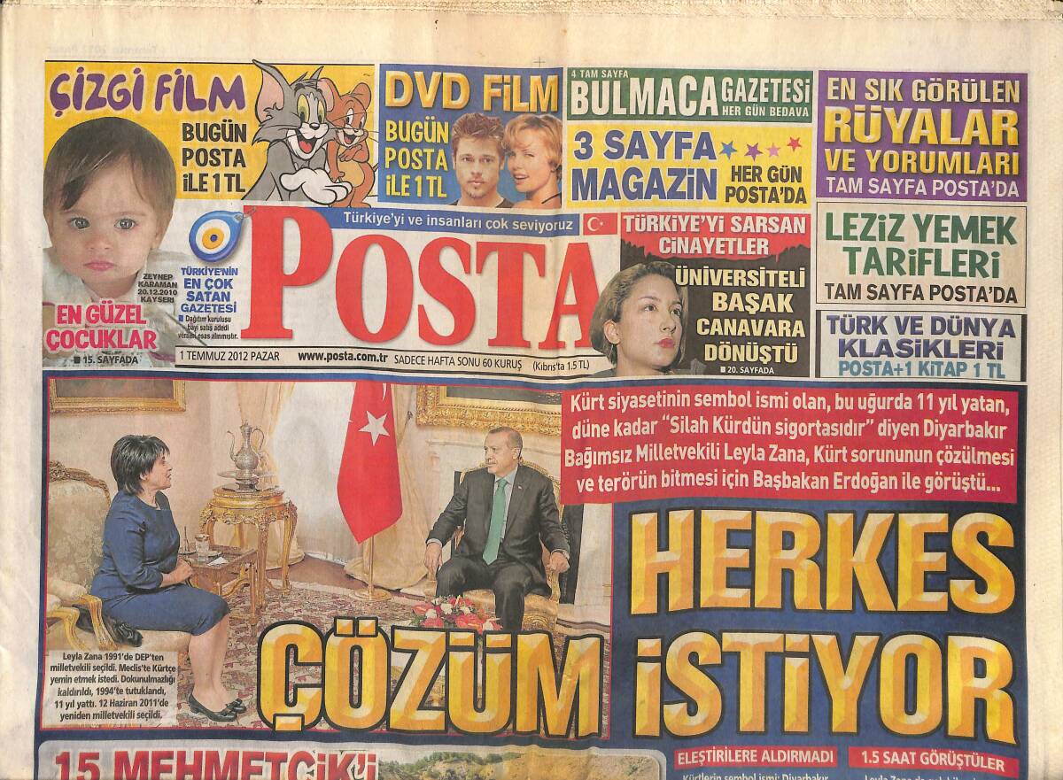 Posta Gazetesi 1 Temmuz 2012 - Şevval Sam'a Sosyal Linç - Gülcan Mıngır Tarihe Geçti - Adele'de Sıra Bebek Kucaklamada - Ödüllü Popo GZ138730 - 1