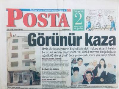 Posta Gazetesi 10 Ekim 1999 - Görünür Kaza GZ42077 - 1