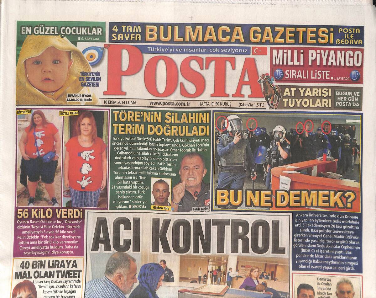Posta Gazetesi 10 Ekim 2014 - Gökhan Töre'nin Silahını Fatih Terim Doğruladı - 40 Bin Liraya Mal Olan Tweet GZ135612 - 1