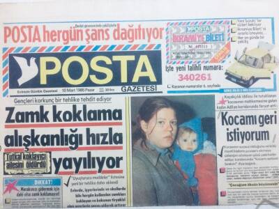 Posta Gazetesi 10 Mart 1985 - Zamk Koklama Alışkanlığı Yayılıyor GZ41900 - 1