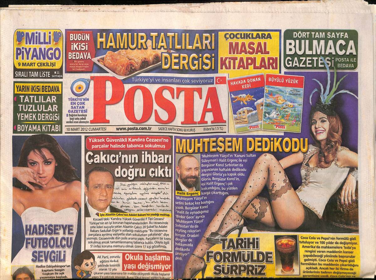 Posta Gazetesi 10 Mart 2012 - Alaattin Çakıcı'nın İhbarı Doğru Çıktı - Hadise'ye Futbolcu Sevgili GZ159765 - 1