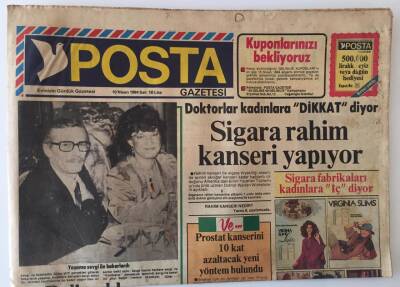 Posta Gazetesi 10 Nisan 1984 - Milli Futbol Takımının Başındaki Coşkun Özarının Eşi Günseli Hanım GZ13831 - 1