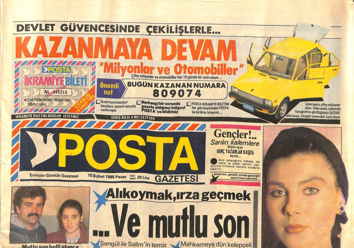 Posta Gazetesi 10 Şubat 1985 - Ahu Tuğba Kocasından Boşandı GZ147720 - 1