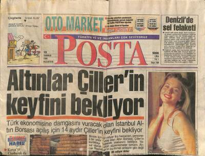 Posta Gazetesi 10 Temmuz 1995 - Altınlar Çillerin Keyfini Bekliyor - Nükhet Duru Paparazzide GZ123181 - 1