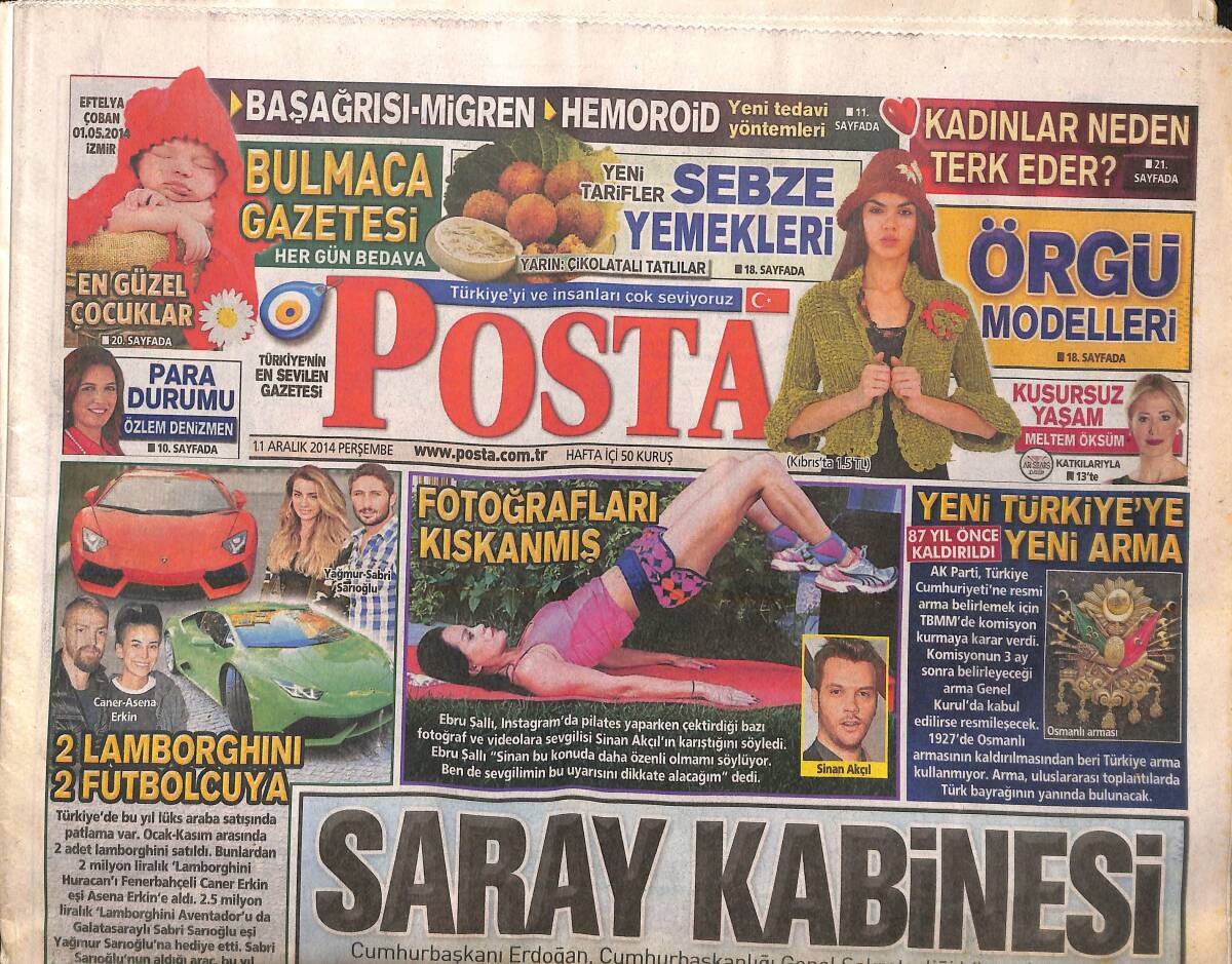 Posta Gazetesi 11 Aralık 2014 - Candaş Tolga Işık 'Kan Ve Siyaset' - Sinan Akçıl Sevgilisinin Fotoğraflarını Kıskandı! GZ138649 - 1