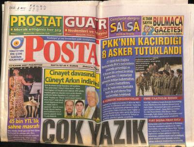 Posta Gazetesi 12 Kasım 2007 - Cinayet Davasında Cüneyt Arkın İndirimi GZ82671 - 1