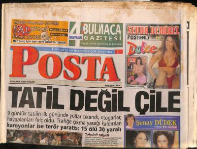 Posta Gazetesi 12 Mart 2000 - Starlar Bayramda Paraya Doyacak * Hülya Avşar - Ebru Gündeş - GZ96431 - 1