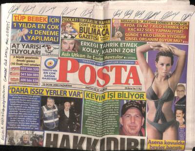 Posta Gazetesi 12 Ocak 2009 - Asena Kovuldu Beyler Barıştı GZ82687 - 1