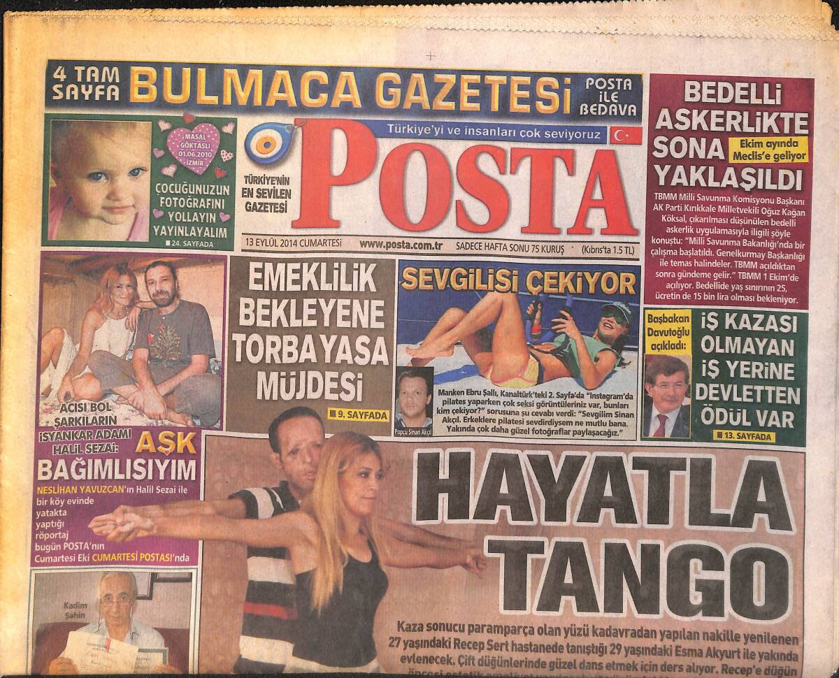 Posta Gazetesi 13 Eylül 2014 - Ebru Şallı 