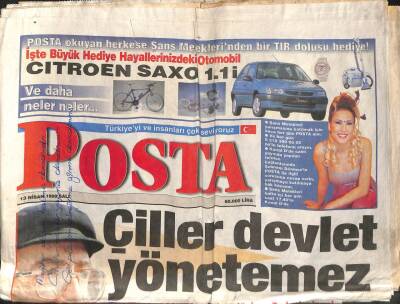 Posta Gazetesi 13 Nisan 1999 - Ecevit Çiller Devlet Yönetemez - Sırpa Karşı Gerilla GZ113468 - 1