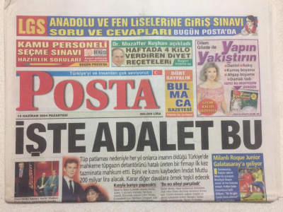 Posta Gazetesi 14 Haziran 2004 - Aşk Bitti,Gamze Özçelik Ayrıldı GZ23553 - 1