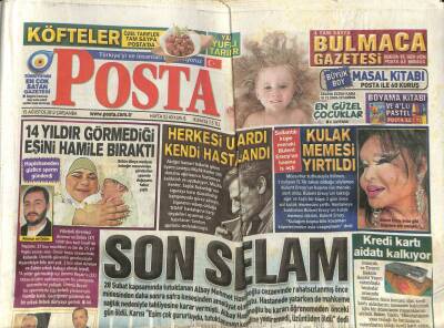Posta Gazetesi 15 Ağustos 2012 - Bülent Ersoyun Kulak Memesi Yırtıldı GZ100733 - 2