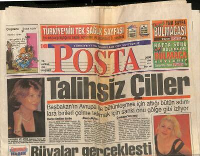 Posta Gazetesi 15 Haziran 1995 - Boynerlerin Abacı Hayranlığı - Talihsiz Çiller GZ123038 - 1